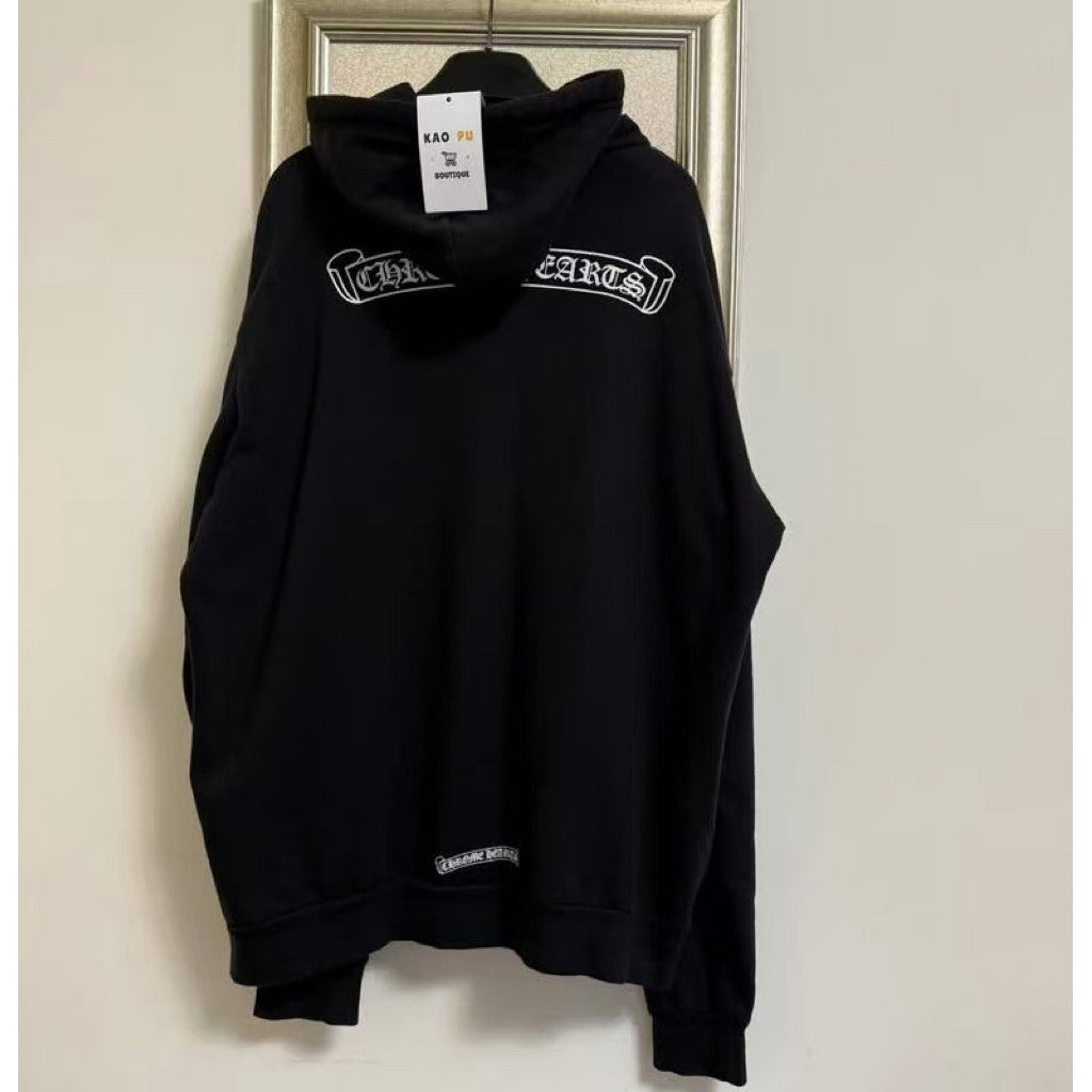 Chrome Hearts 黑色捲軸梵文手臂Hoodie（請先確認商品描述謝謝）