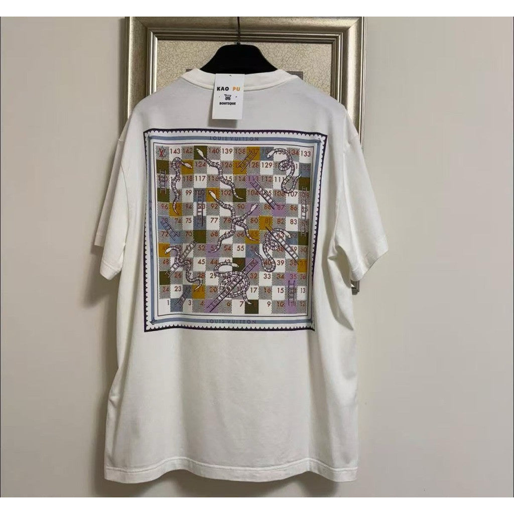 Louis Vuitton 白色前後Logo桌遊Tee（請先確認商品描述謝謝）