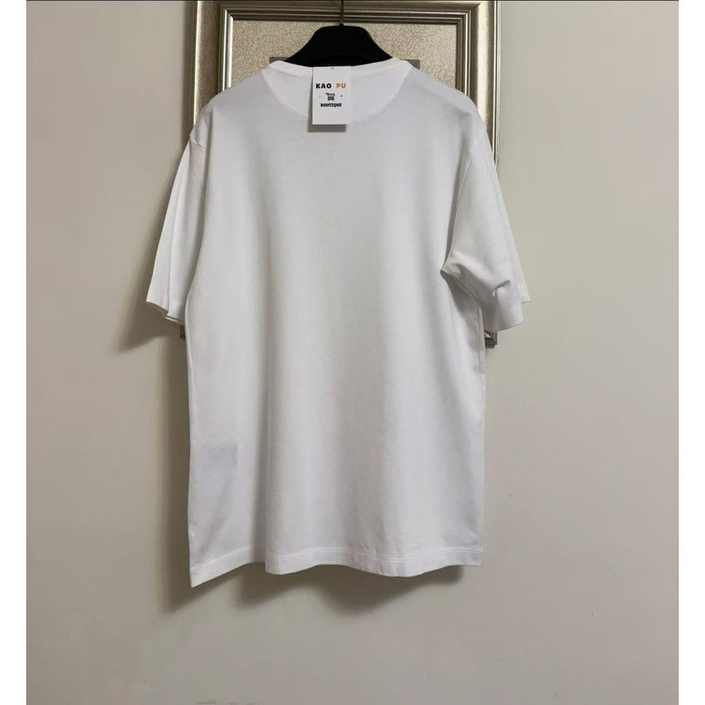 Prada 白色領口鐵牌Logo Tee（請先確認商品描述謝謝）