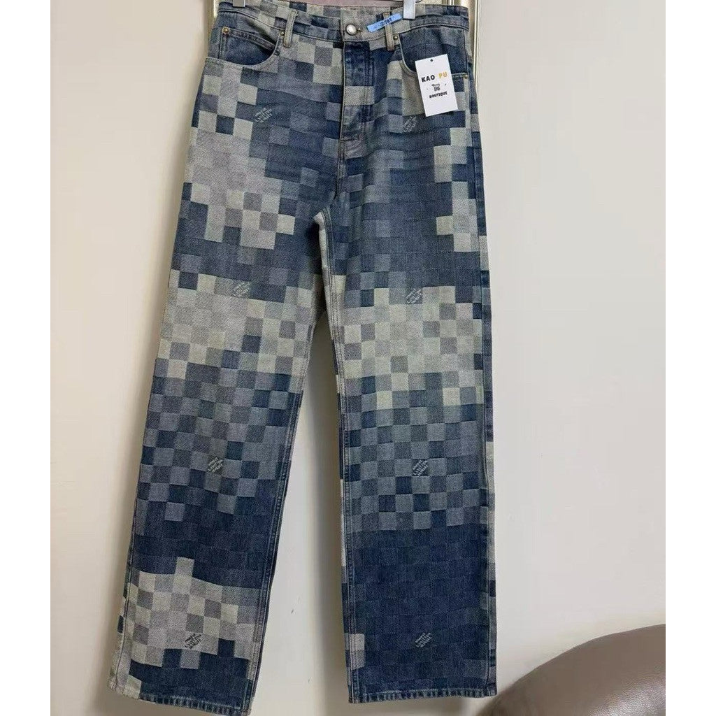 Louis Vuitton Pixel棋盤格牛仔褲（請先確認商品描述謝謝）