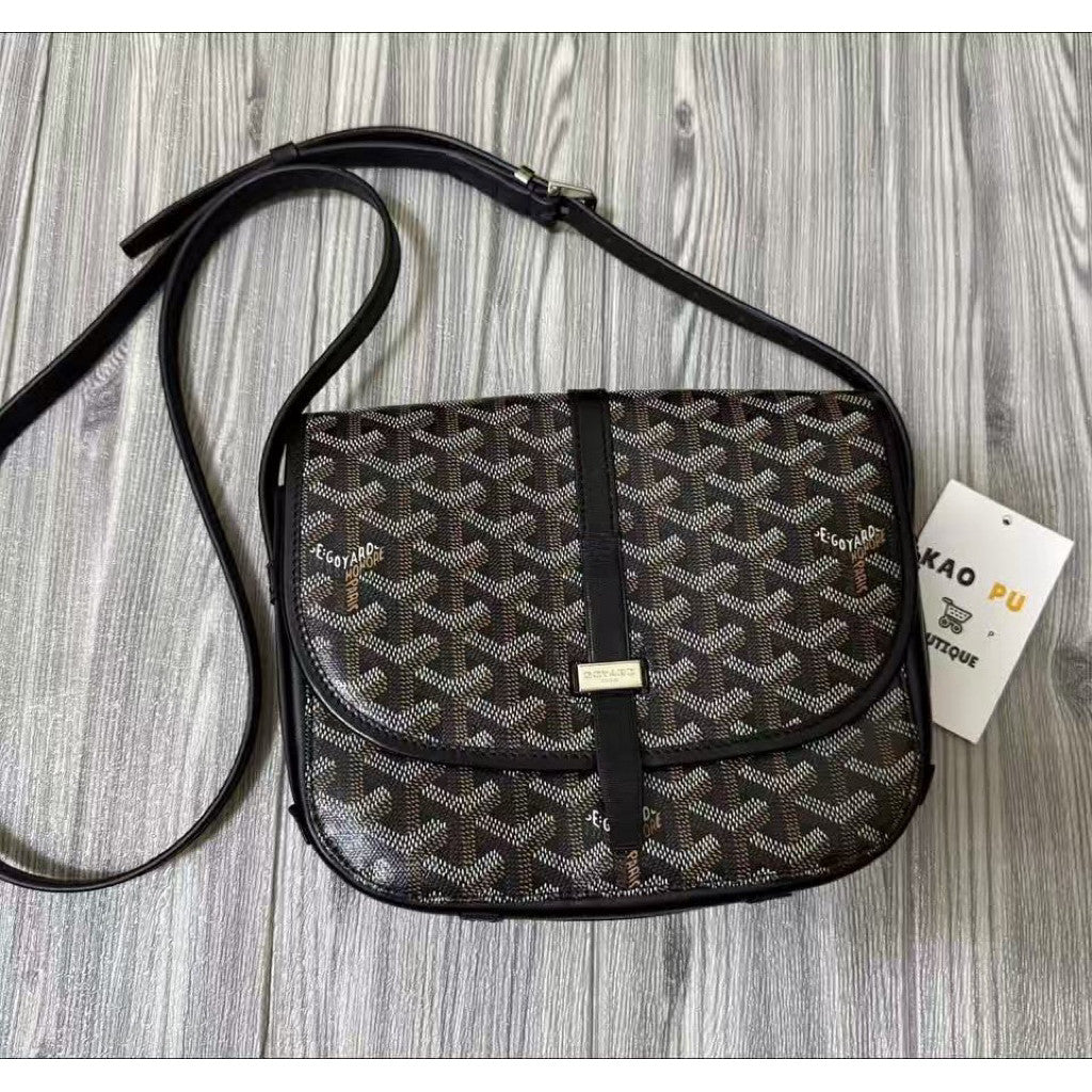 Goyard黑色Belvedere郵差單肩包PM（請先確認商品描述謝謝）