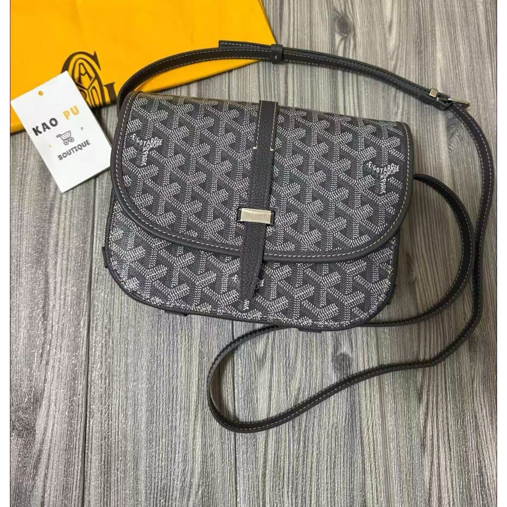 Goyard 灰色Belvedere郵差單肩包PM（請先確認商品描述謝謝）