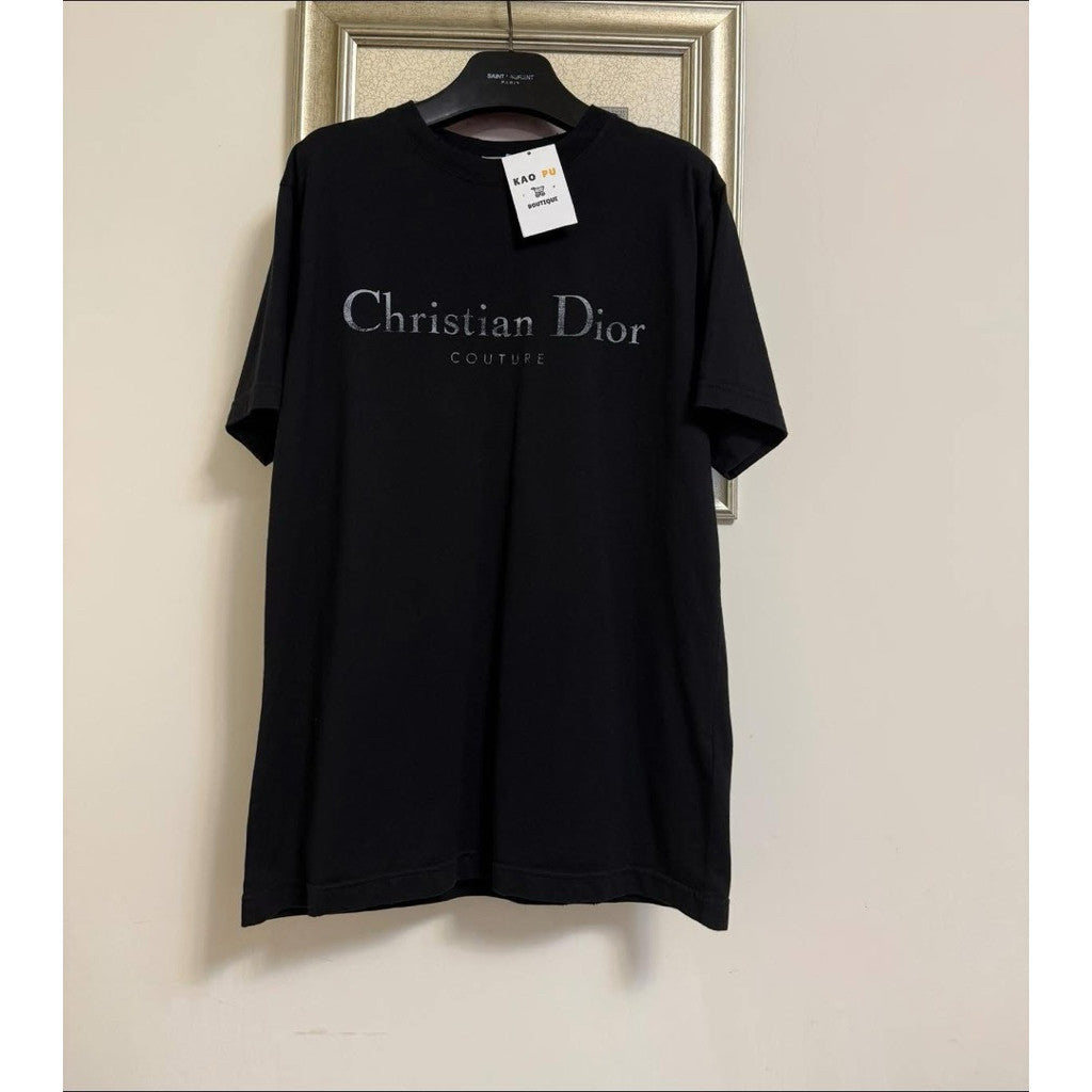 Dior 黑色胸前做舊Logo Tee （請先確認商品描述謝謝）