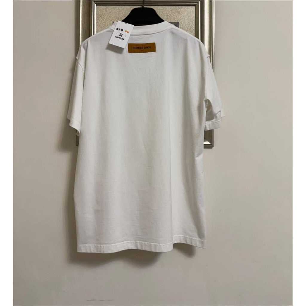 Louis Vuitton 白色立體Logo Tee（請先確認商品描述謝謝）