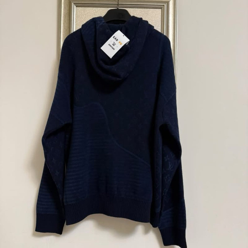 Louis Vuitton 藏青色拼接老花毛巾Hoodie（請先確認商品描述謝謝）