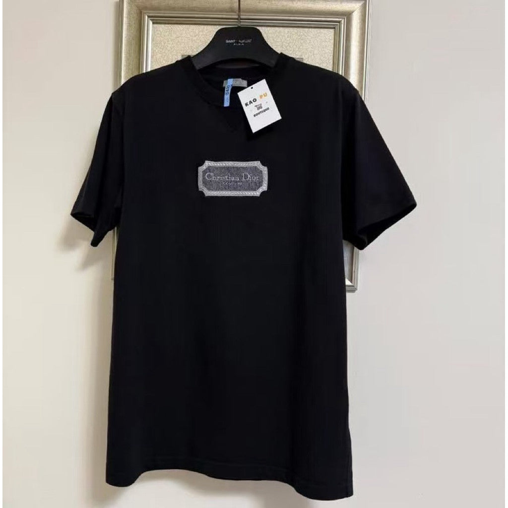 Dior 黑色Couture刺繡方牌Logo Tee（請先確認商品描述謝謝）
