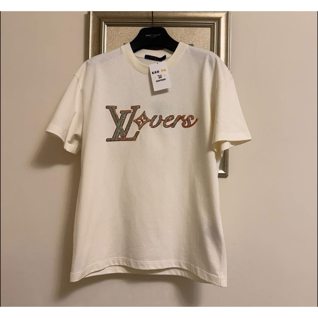 Louis Vuitton 白色Lovers Logo Tee（請先確認商品描述謝謝）