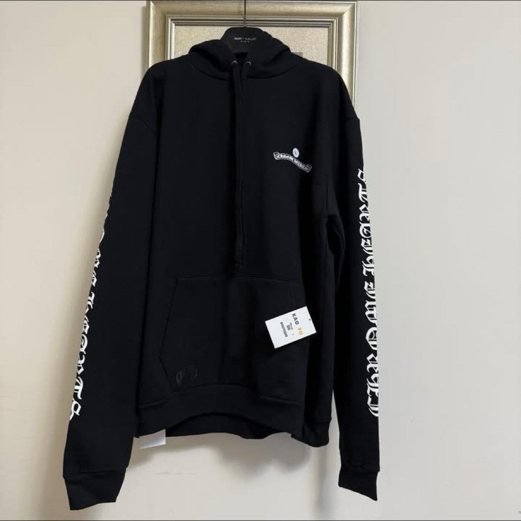 Chrome Hearts 黑色梵文捲軸Logo Hoodie（請先確認商品描述謝謝）