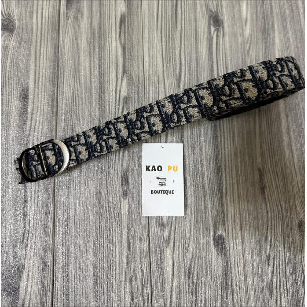 Dior Oblique皮革經典銀扣皮帶（請先確認商品描述謝謝）