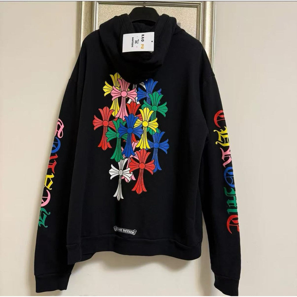 Chrome Hearts 黑色彩虹十字Multicolor Hoodie（請先確認商品描述謝謝）