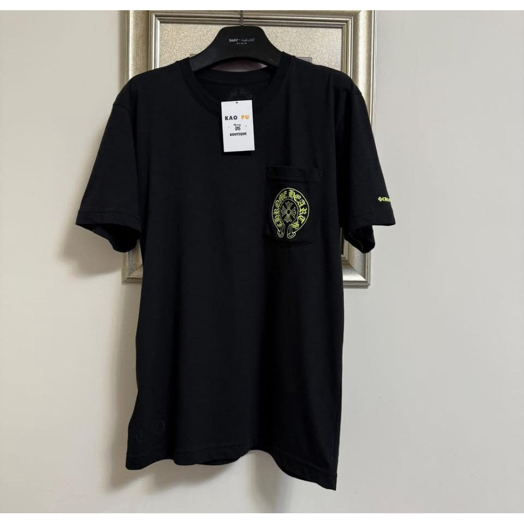 Chrome Hearts 黑色黃馬蹄十字Tee（請先確認商品描述謝謝）