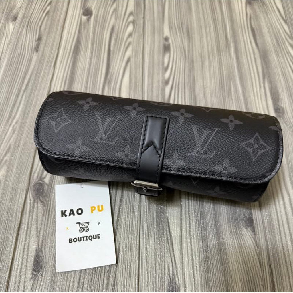 Louis Vuitton 黑老花三入便攜手錶盒（請先確認商品描述謝謝）