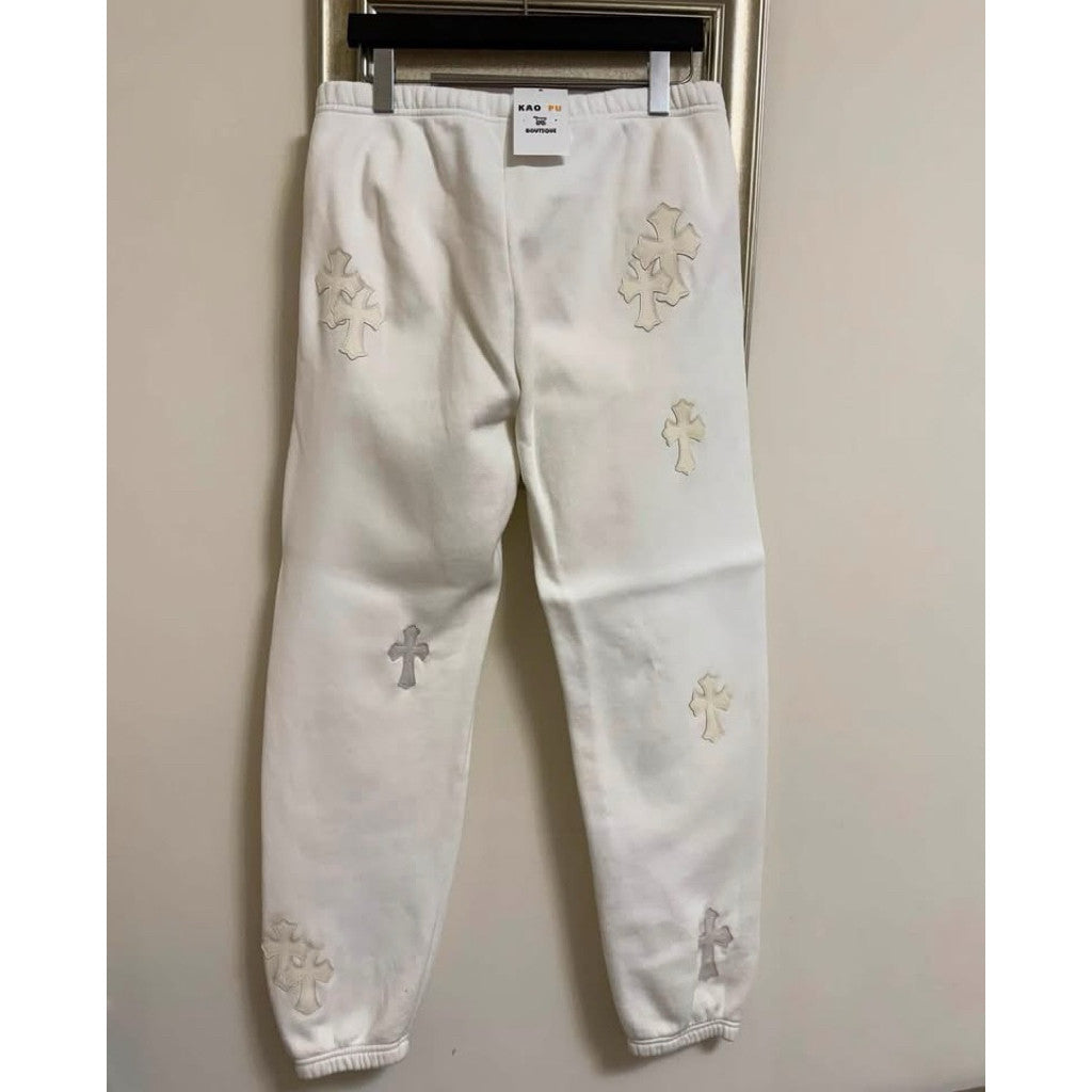 Chrome Hearts 白色拼皮抽繩長褲（請先確認商品描述謝謝）