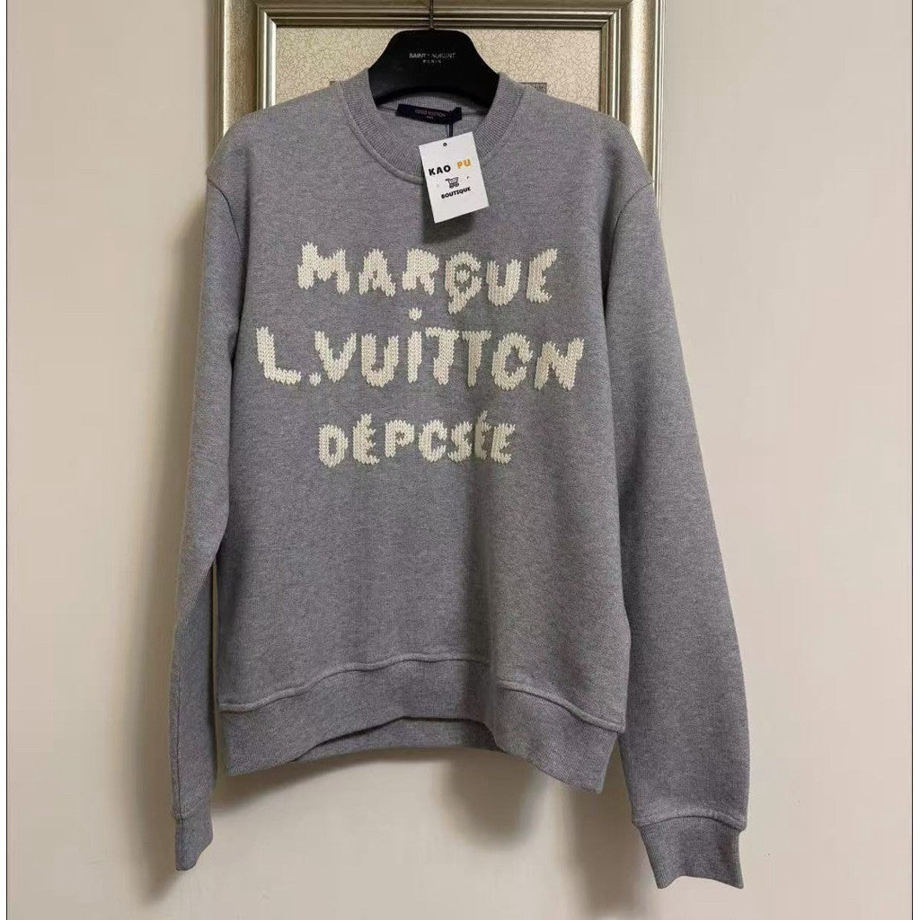 Louis Vuitton 灰色刺繡Marque Logo衛衣