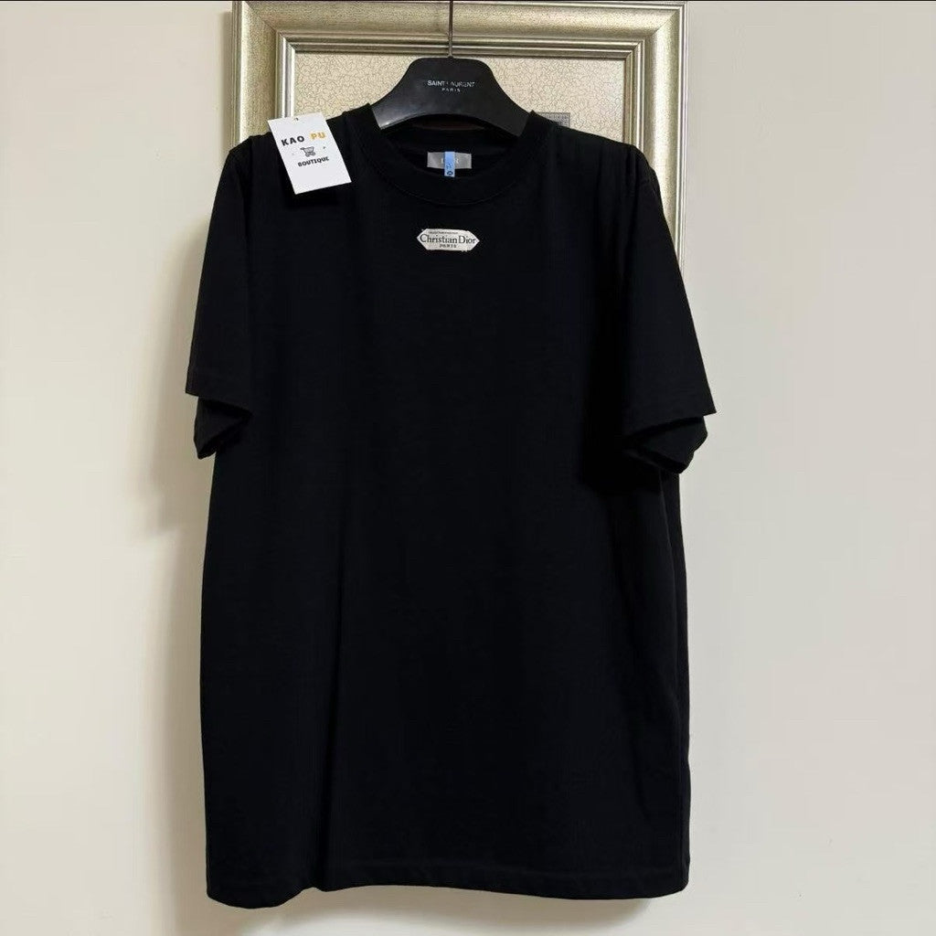 Dior 黑色Couture領口方牌Logo Tee（請先確認商品描述謝謝）