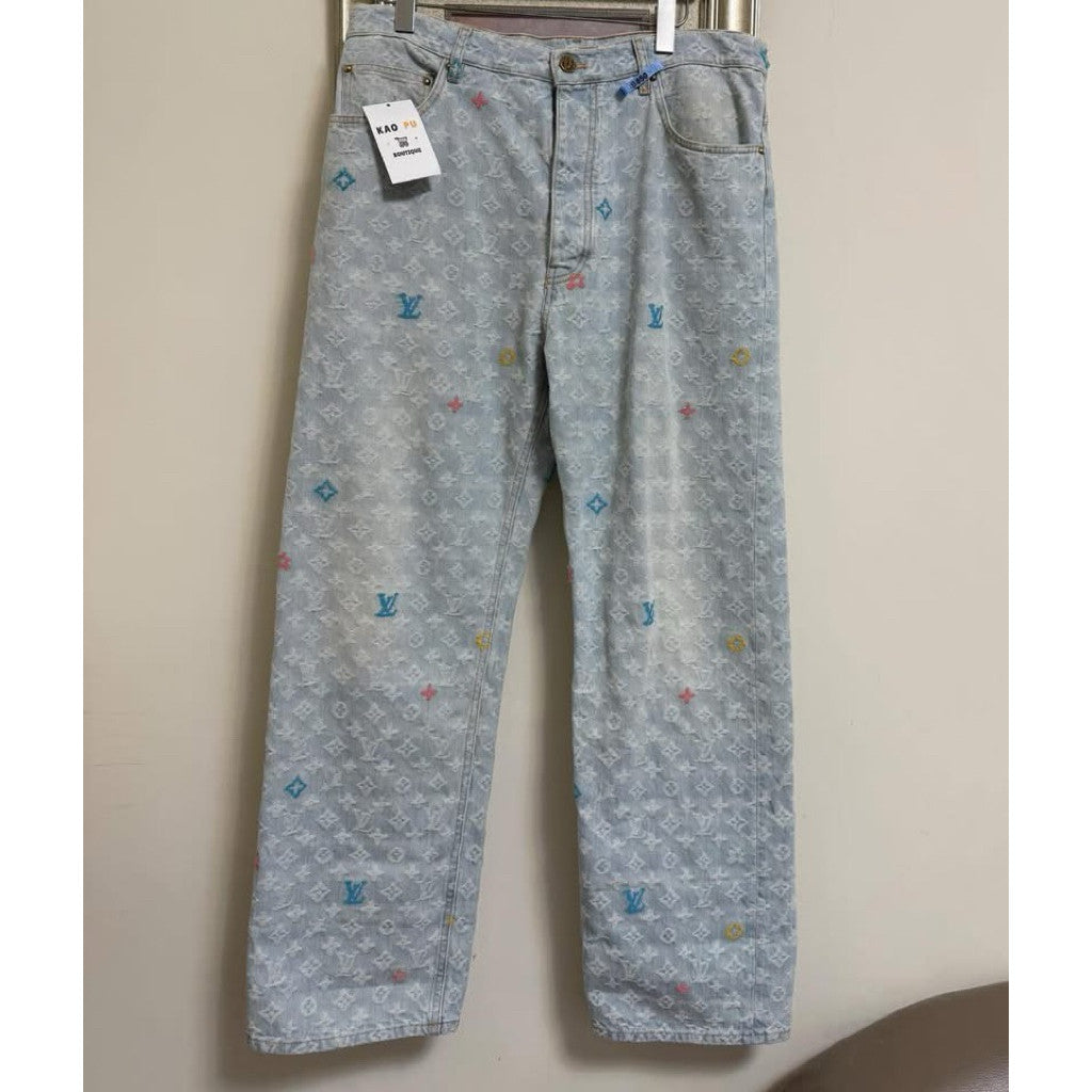 Louis Vuitton Tyler聯名滿版老花牛仔褲（請先確認商品描述謝謝）