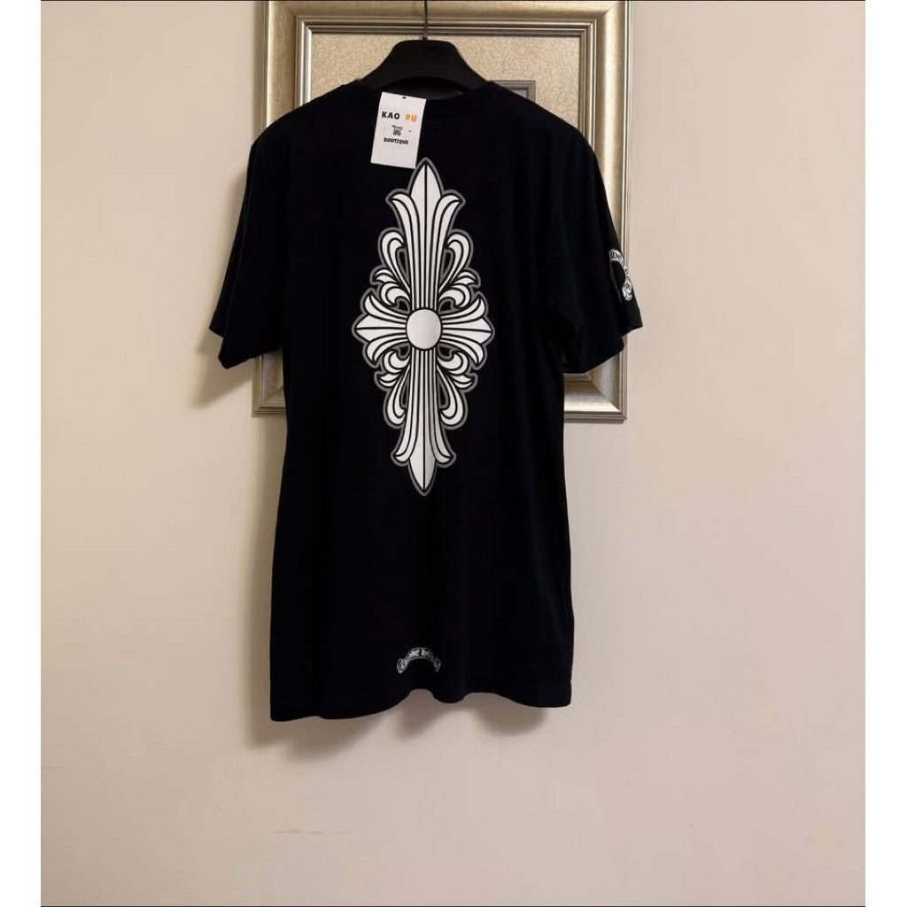 Chrome Hearts黑色梵文十字捲軸Tee（請先確認商品描述謝謝）