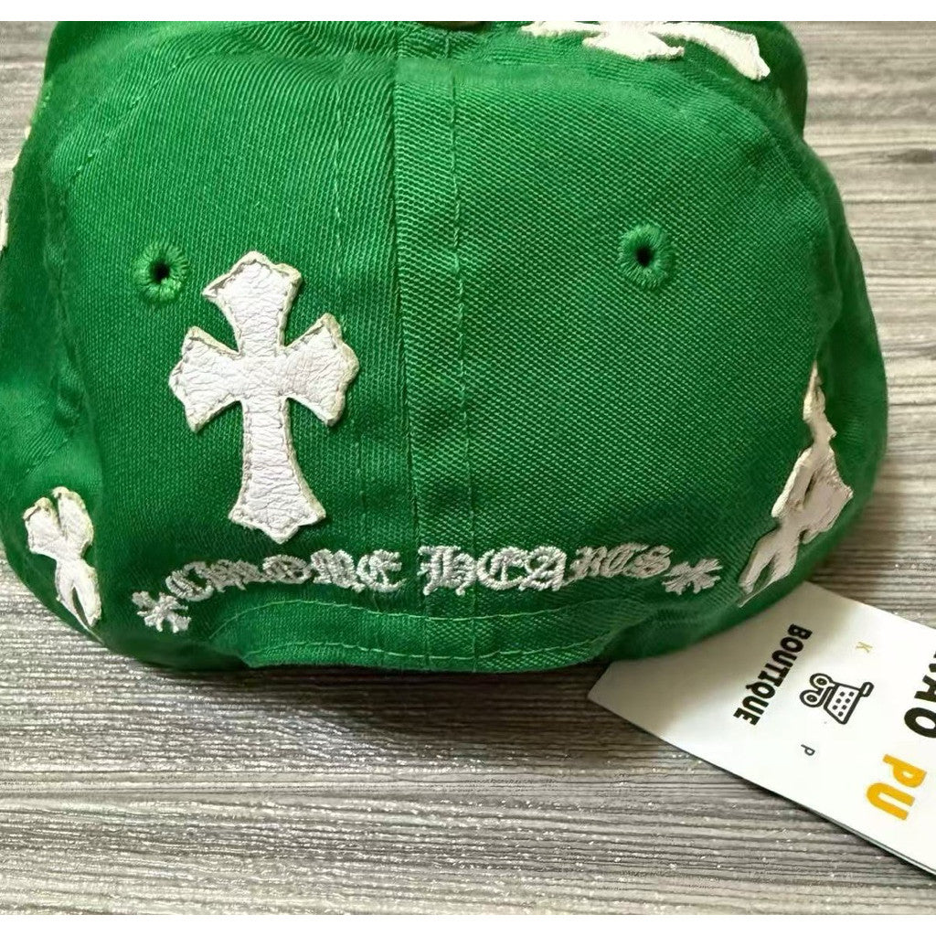 Chrome Hearts 綠色貼皮十字SnapBack Hat
