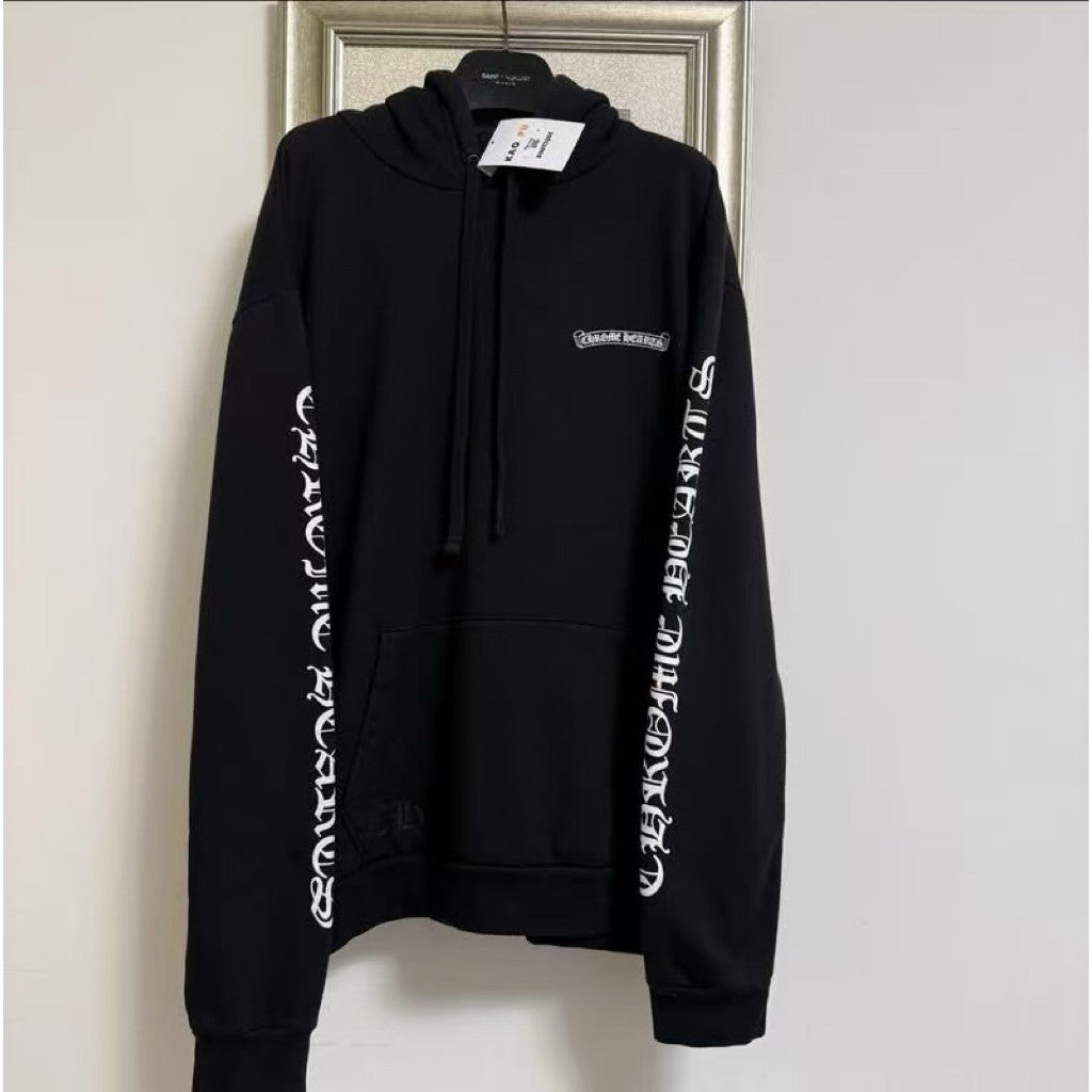 Chrome Hearts 黑色捲軸梵文手臂Hoodie（請先確認商品描述謝謝）