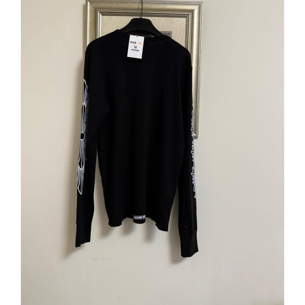 CHROME HEARTS 黑色花臂馬蹄華夫格長袖 （請先確認商品描述謝謝）