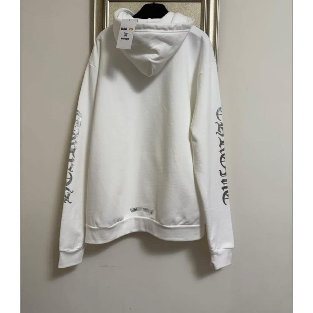 Chrome Hearts白色官網限定梵文銀字Logo Hoodie（請先確認商品描述謝謝）