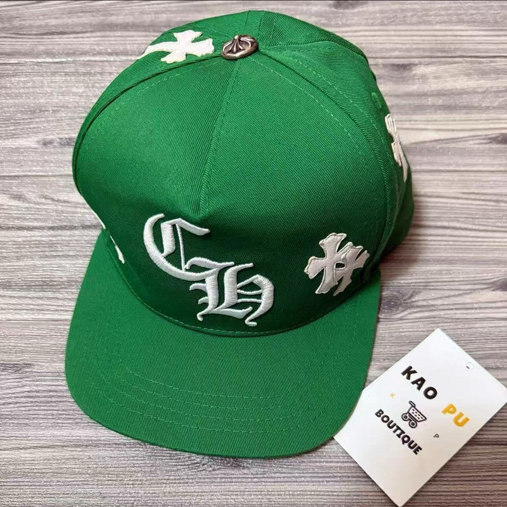 Chrome Hearts 綠色貼皮十字SnapBack Hat