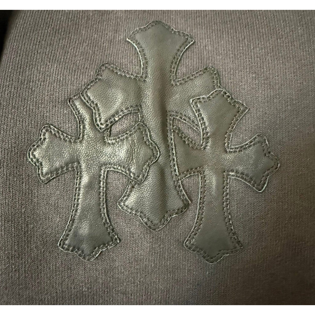 Chrome Hearts 水洗黑手臂三十字貼皮衛衣（請先確認商品描述謝謝）