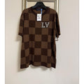 Louis Vuitton 棋盤格水鑽針織Logo Tee（請先確認商品描述謝謝）