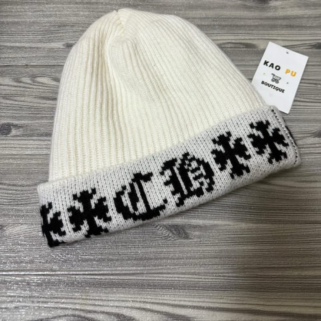 Chrome Hearts 白色刺繡梵文Big daddy Cashmere毛帽（請先確認商品描述謝謝）