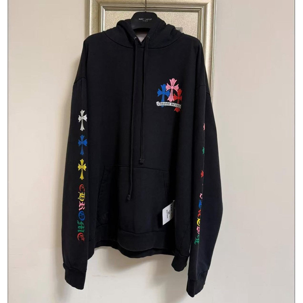 Chrome Hearts 黑色下擺彩虹十字Multicolor Hoodie（請先確認商品描述謝謝）