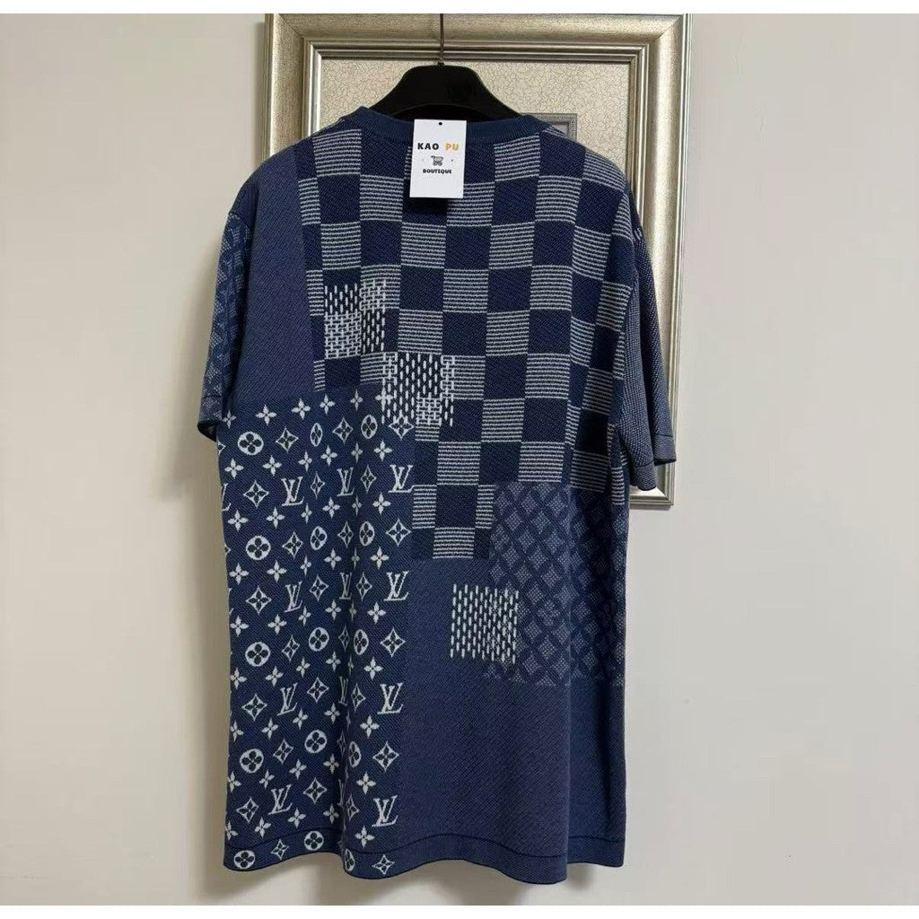 Louis Vuitton 3.0聯名拼接老花棋盤格針織Tee（請先確認商品描述）