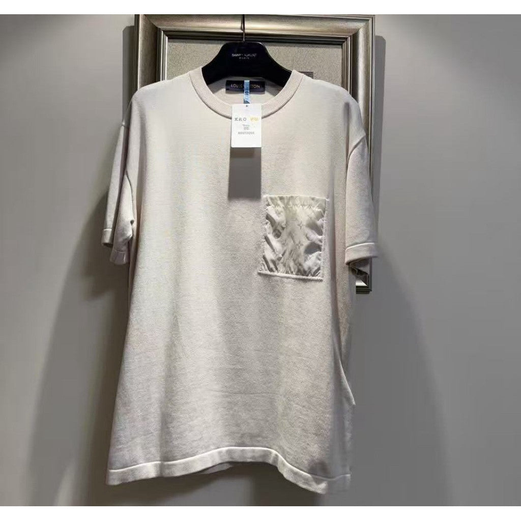 Louis Vuitton 拼接尼龍老花針織Tee（請先確認商品描述謝謝）