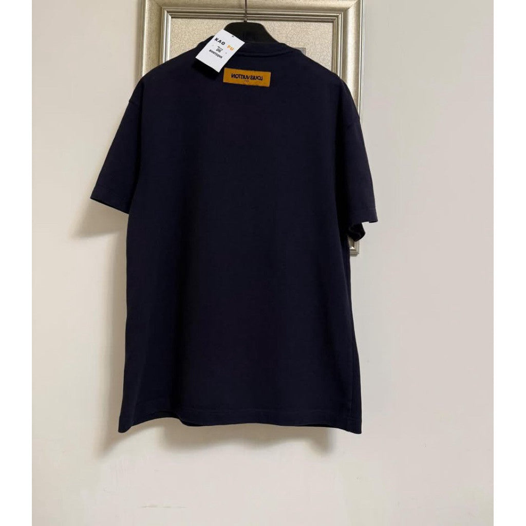 Louis Vuitton 藏青色刺繡珍珠Logo Tee（請先確認商品描述謝謝）