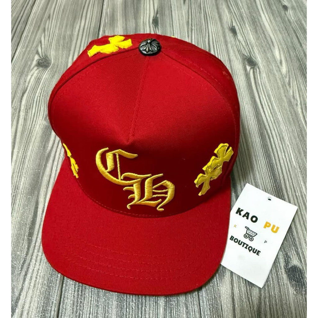 Chrome Hearts紅黃貼皮十字SnapBack Hat（請先確認商品描述謝謝）