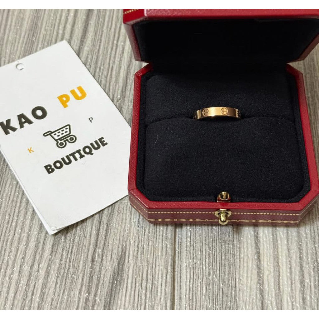 Cartier 18K玫瑰金小型款Love戒指（請先確認商品描述謝謝）