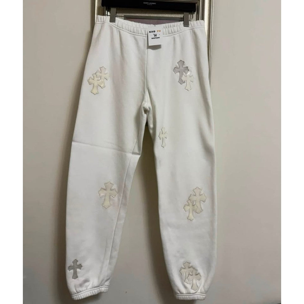Chrome Hearts 白色拼皮抽繩長褲（請先確認商品描述謝謝）